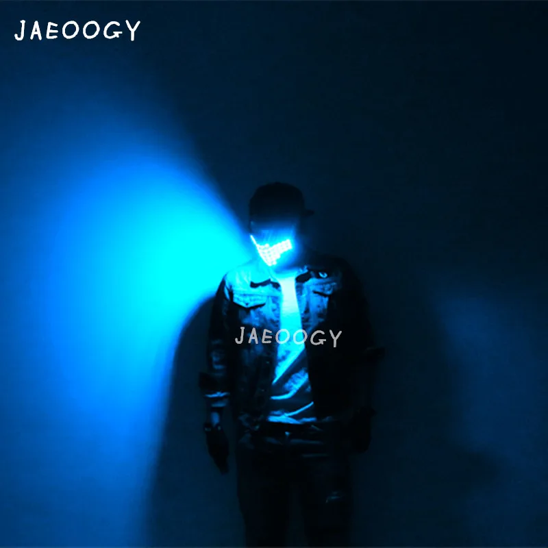 Высокое качество светодиодный светящаяся маска бар ночной клуб DJ производительность флуоресцентная маска для лица панк семь цветов мигающие лазерные Вечерние