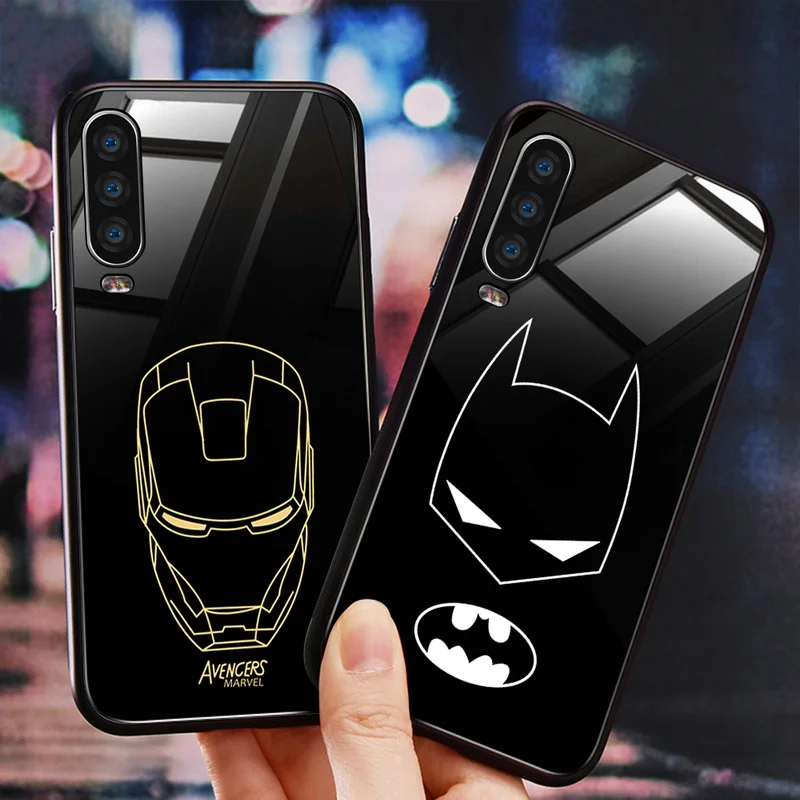 Роскошный чехол Marvel для Huawei P30 PRO Nova 4 P Smart 2019 Honor 10 9 MATE из закаленного стекла