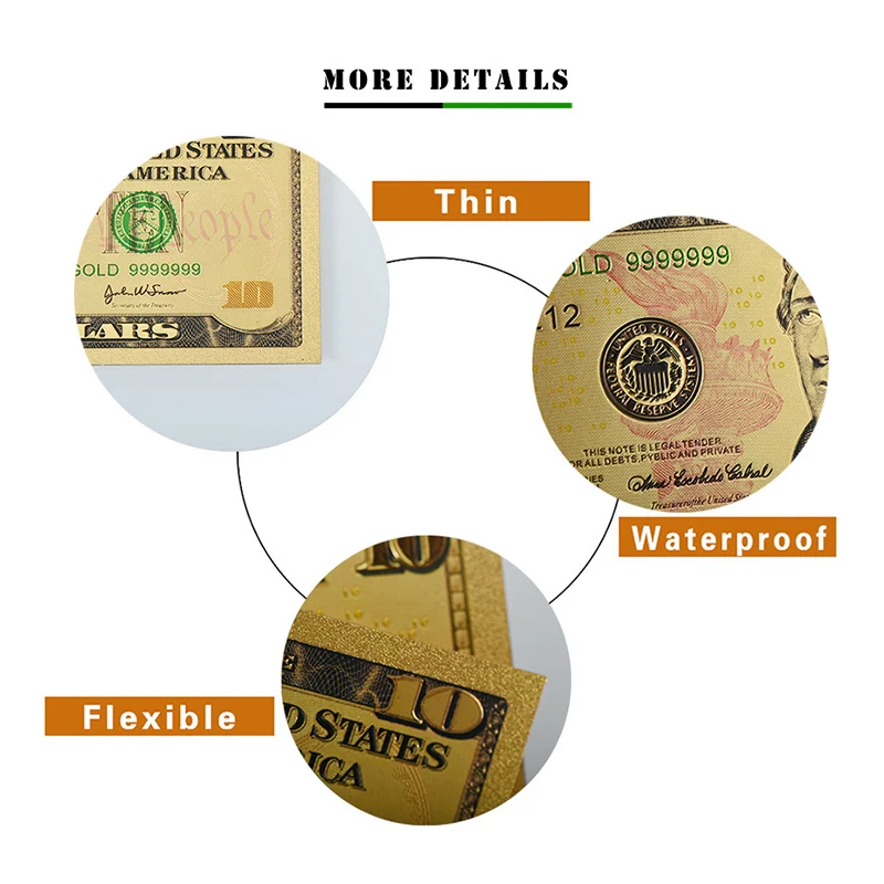 WR новая американская бумага для денег 5 долларов обычная купюра качество 24k 999 9