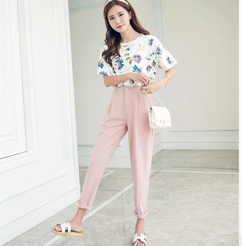 Горячая Распродажа 2019 летние корейские женские классические штаны шаровары с