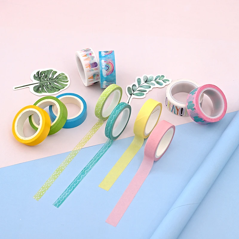 AAGU 19PCS/Set 5m Colorful Rainbow Washi Tape Set Christmas Japanese Scrapbooking Adhesive Masking Lot | Канцтовары для офиса и