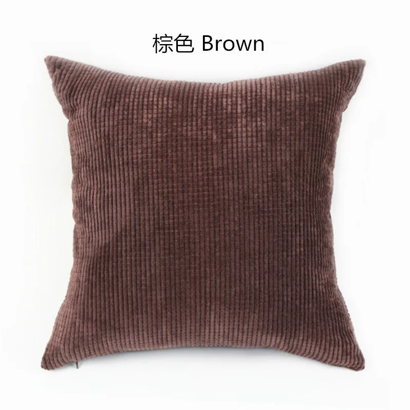 Small plaid Brown Nordic подушка в клетку для стула крышка мягкая полосатая бархатная Цвет однотонные диванные подушки, чехол для дивана домашний Декор автомобиля изготовленный на заказ 30/35/40/45/50/60 см - Цвет: Small plaid Brown
