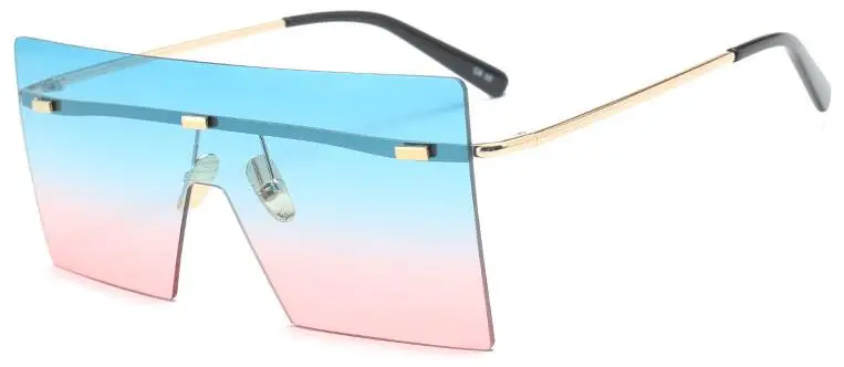 C11 blue pink Большие очки с плоским верхом модные брендовые дизайнерские женские негабаритные Квадратные Солнцезащитные очки градиентные синие розовые оттенки Lunette De Soleil - Цвет линз: C11 blue pink