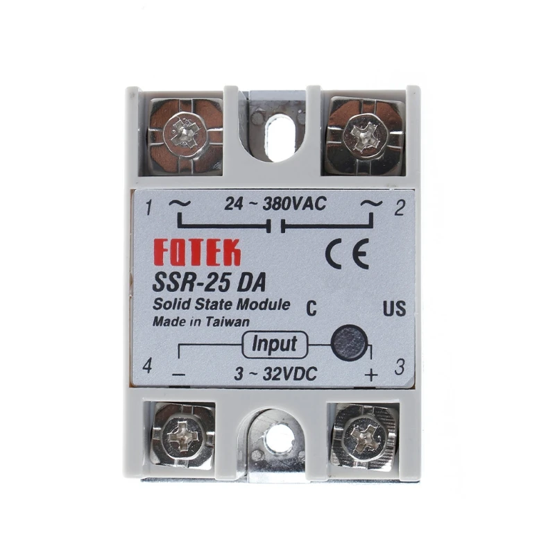 OOTDTY твердотельный релейный модуль SSR-25DA 25A 250V 3-32V DC вход 24-380VAC выход