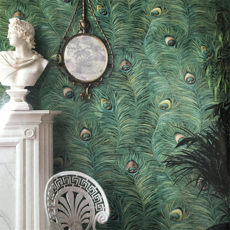 Wellyu высококачественные нетканые обои с перьями павлина для гостиной спальни 3d