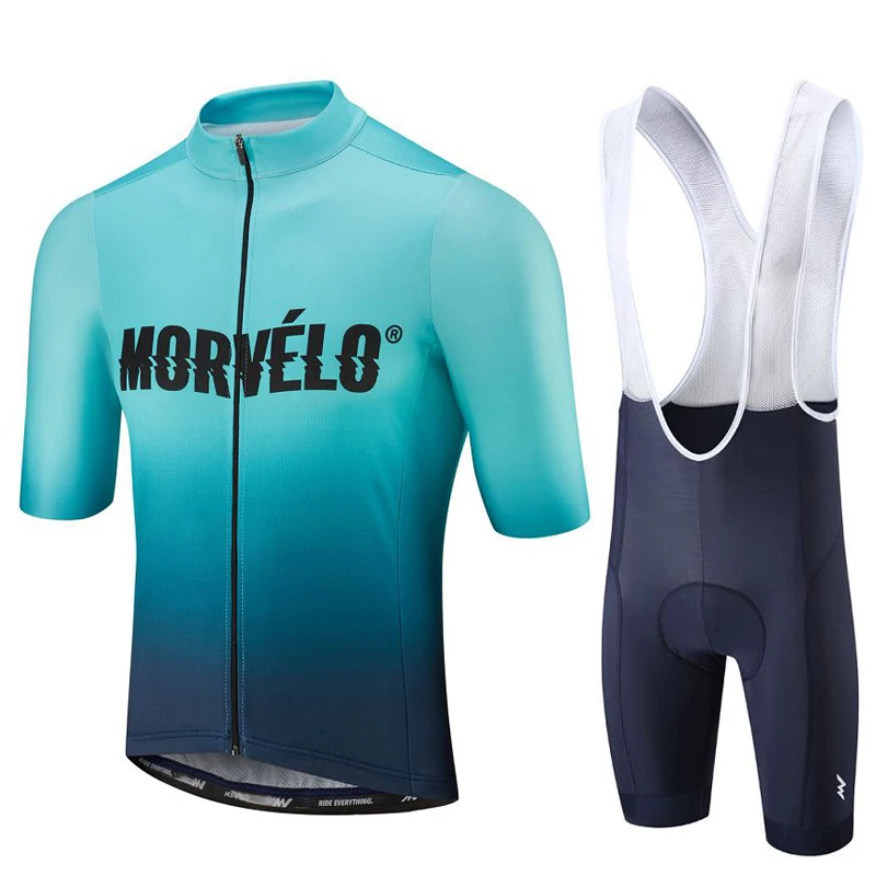 Pic color Morvelo одежда для велоспорта Мужской комплект костюм летняя велосипедная Одежда дышащая анти-УФ велосипедная одежда короткий рукав Велоспорт Джерси Наборы - Цвет: Pic color