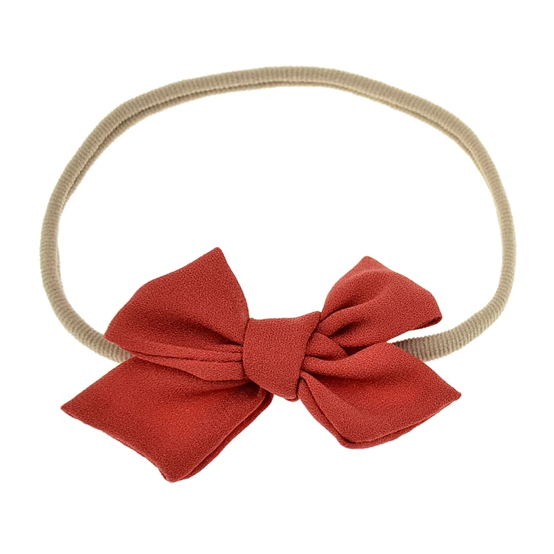 New Baby girl Linen stripe Bow headband newborn elastic Nylon headwraps girls hair accessories christening bebes bandeau gift | Детская