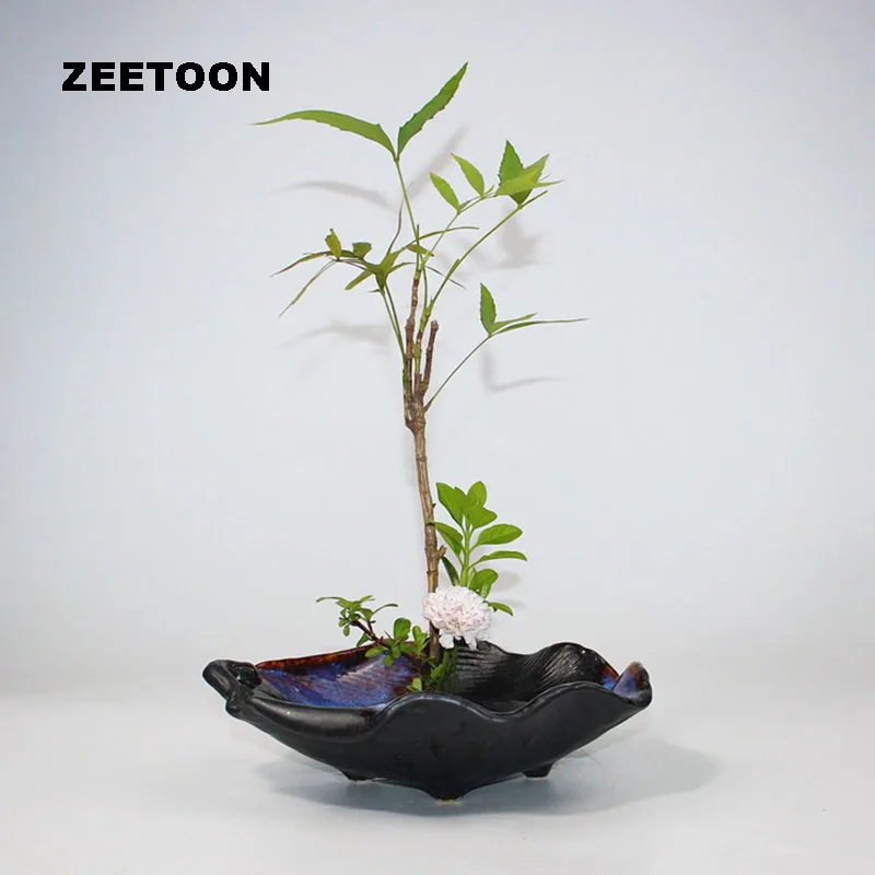 Японская корзина для цветов грубая Керамическая Ваза Jardiniere Ikebana Kenzan Настольный