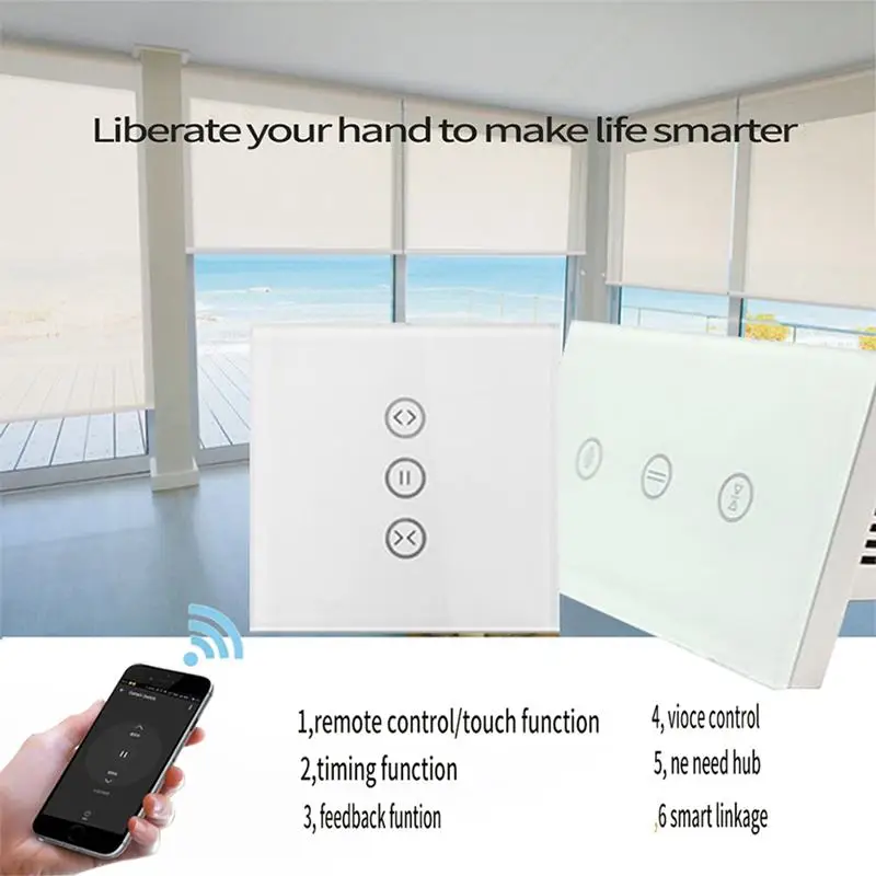 ЕС wifi смарт сенсорный занавес переключатель Голосовое управление Alexa и Google