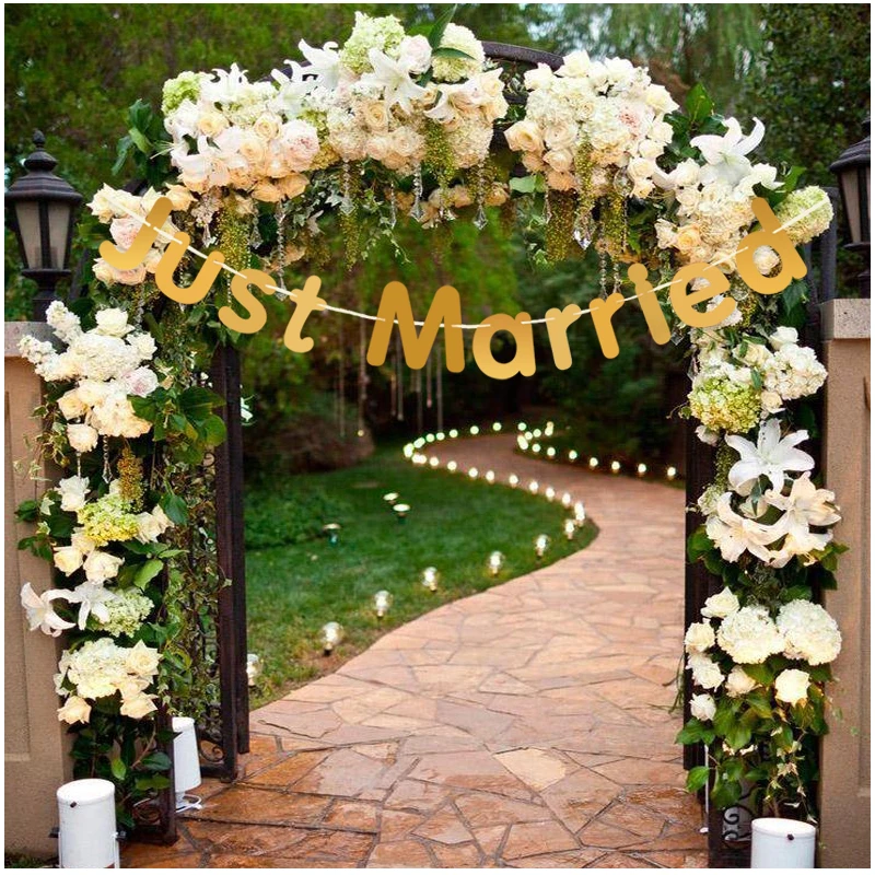 Золотая Бумажная гирлянда с флагом 3 м|supplies party|supplies wedding |