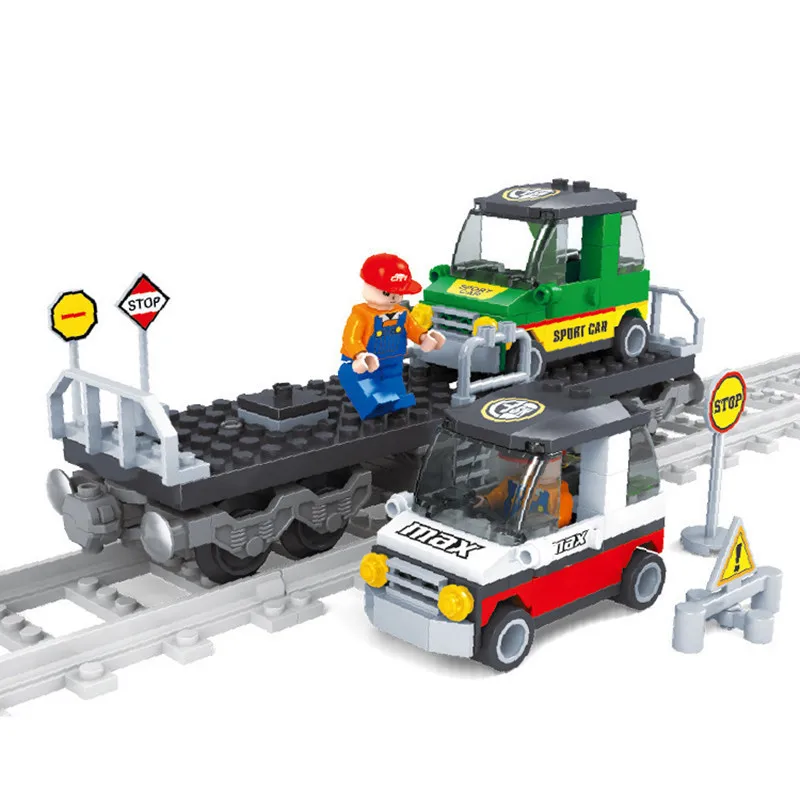 186 шт. модели строительные наборы железнодорожный поезд город образовательная