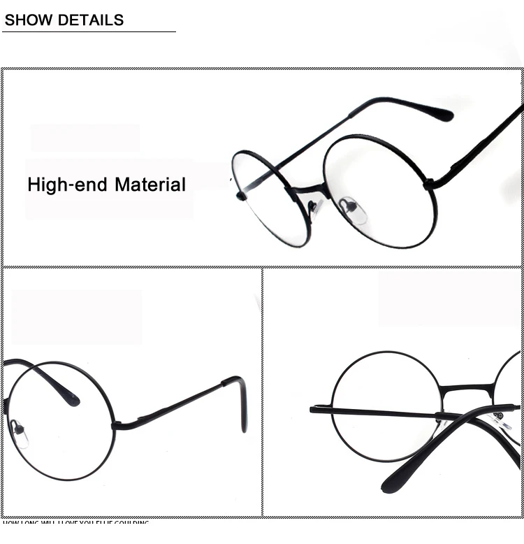 Женская винтажная оправа для очков обычная зеркальная большая круглая