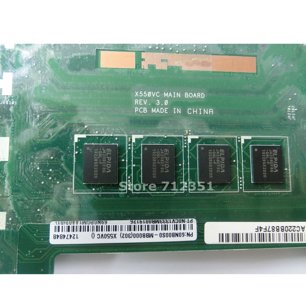 Материнская плата X550VC GT720M 2 Гб ОЗУ 4 материнская REV 3 0 для ASUS R510V X550V A550V ноутбука 100%