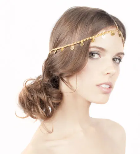 Металлическая цепочка, ювелирная повязка на голову, Серебряная лента для волос с кисточками, Свадебный Золотой головной убор для женщин, свадебные аксессуары для волос, цыганская Турция, Индия