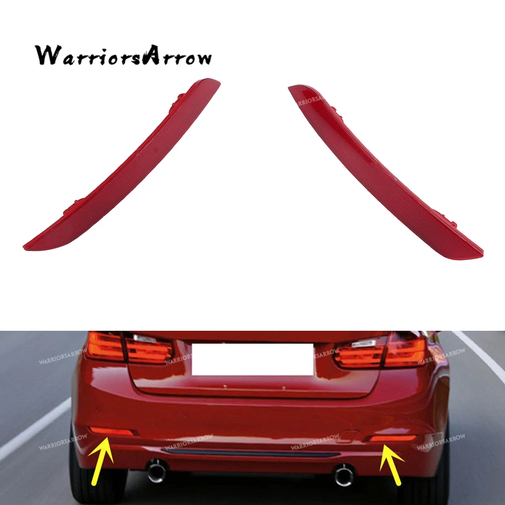 

Pair Rear Bumper Reflector Warn Light Red Lens Right Left For BMW 3 Series F30 F31 F35 2012 2013 2014 63147301187 63147301188