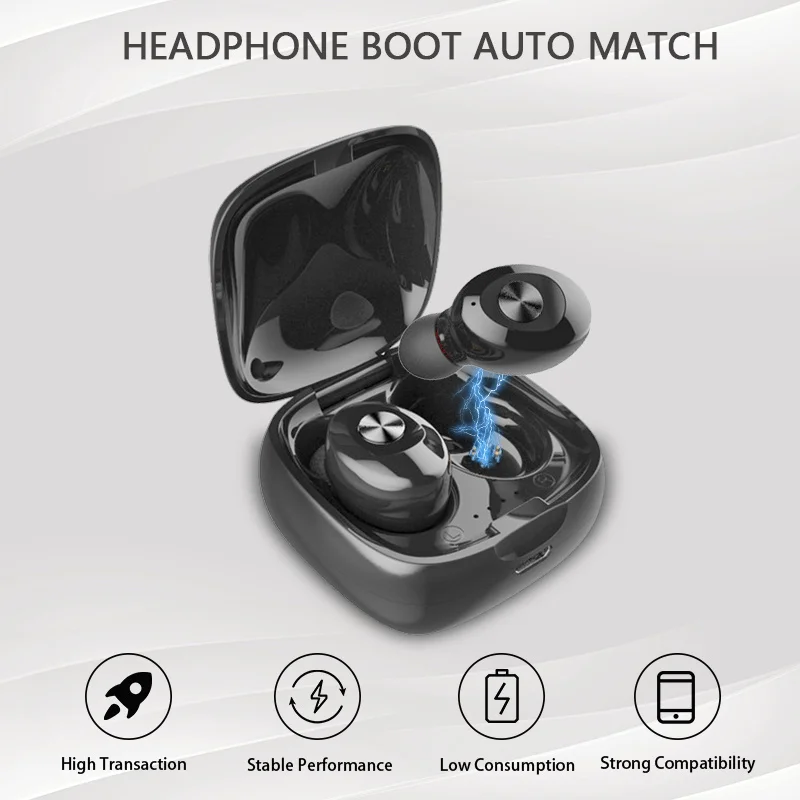 TWS bluetooth наушники беспроводные XG12 с зарядным боксом мини спортивные гарнитуры для