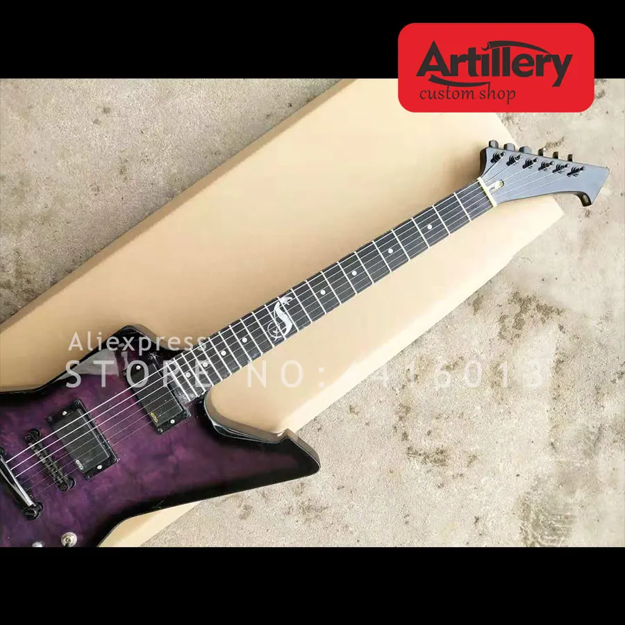 Custom JAMES HETFIELD 6 струн электрическая гитара с стеганым кленовым фиолетовым цветом