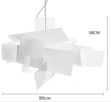Современные подвесные светильники Foscarini Big Bang, белые акриловые лампы для столовой, креативный светильник, современный E27 светодиодный светильник - Цвет корпуса: 90CM White E27 Bulb