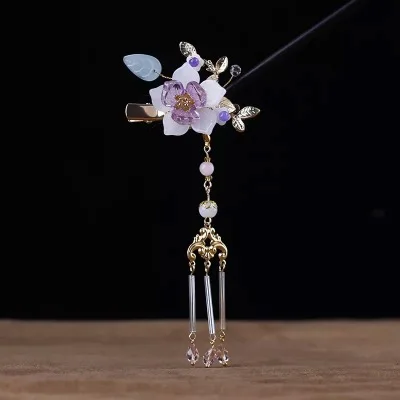 M hair clip Чешские лепестки цветок заколка для волос ханьфу, косплей аксессуары для волос для ТВ игры или фотографии китайские украшения для волос - Цвет: M hair clip