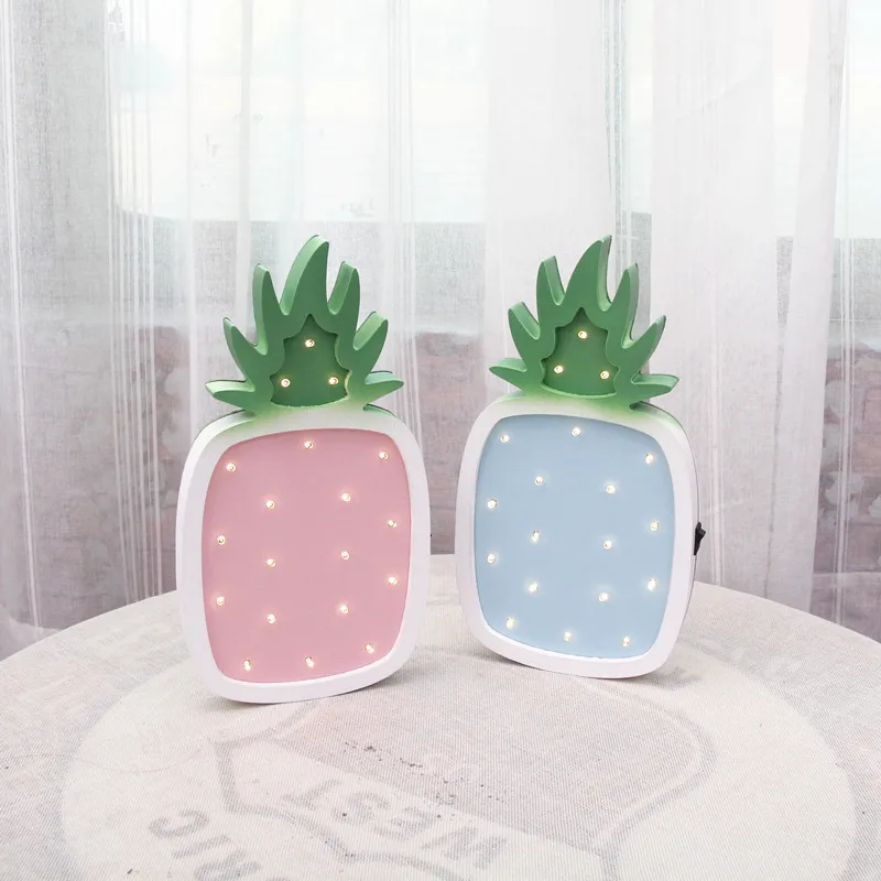 3D Ананас мультфильм Деревянный орнамент ночные светильники ананас LED ночник