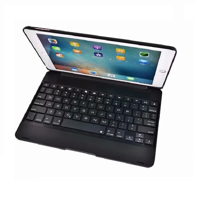 Black Универсальный чехол-клавиатура 9,7 дюйма для iPad Air 1 Air 2 iPad 9,7 Pro 9,7 чехол с клавиатурой беспроводной Bluetooth чехол-подставка - Цвет: Black