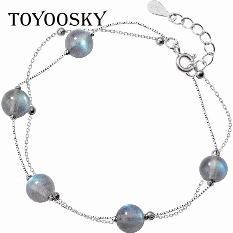 Женский двухслойный браслет TOYOOSKY милый из стерлингового серебра 925 пробы с