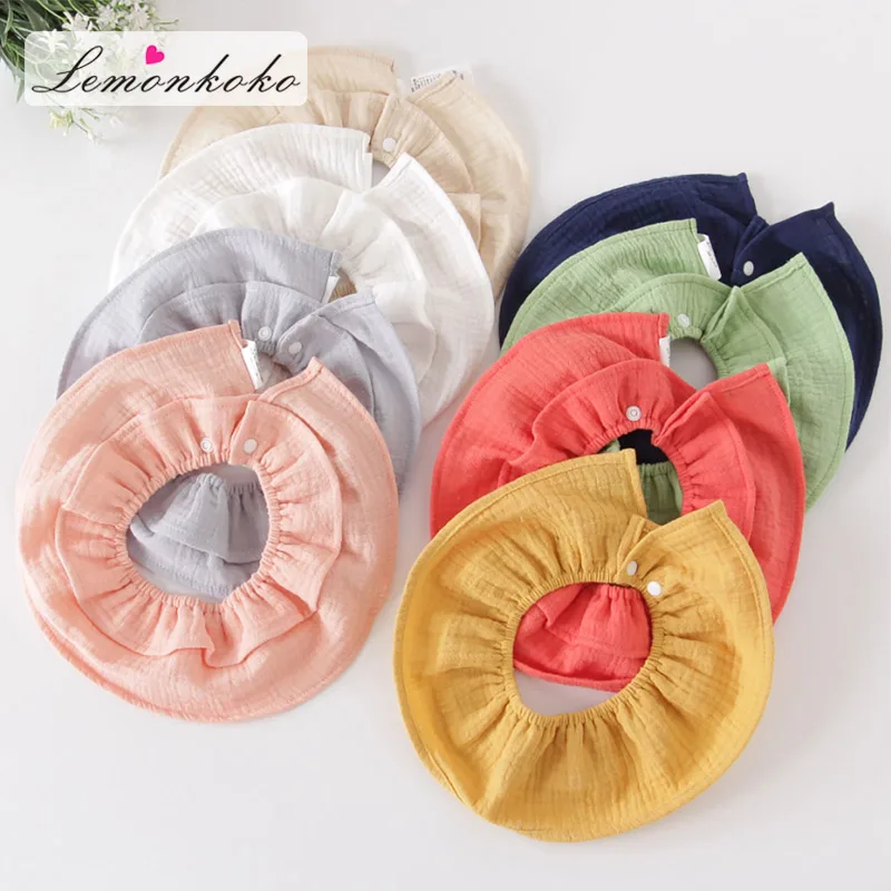 [Lemonkoko] Baby Boys &ampGirls Bibs Burp Cloths Solid Color Round Bandana Dribble 8 Style | Детская одежда и обувь