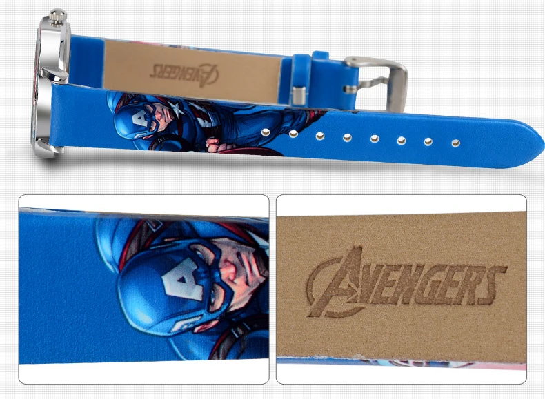 Disney Marvel детские часы Мстители модные крутые Капитан Америка Железный человек Халк Классические кварцевые часы для детей студентов