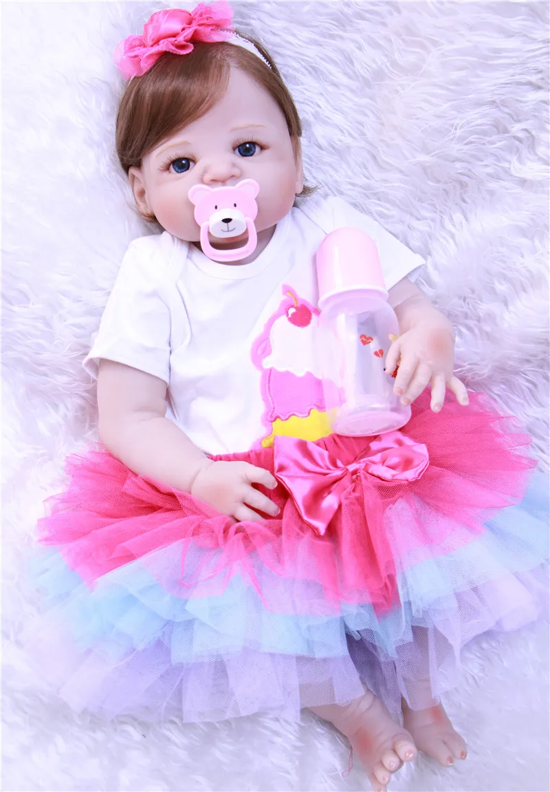 Полностью силиконовая виниловая Кукла Reborn Baby реалистичные куклы для девочек 23