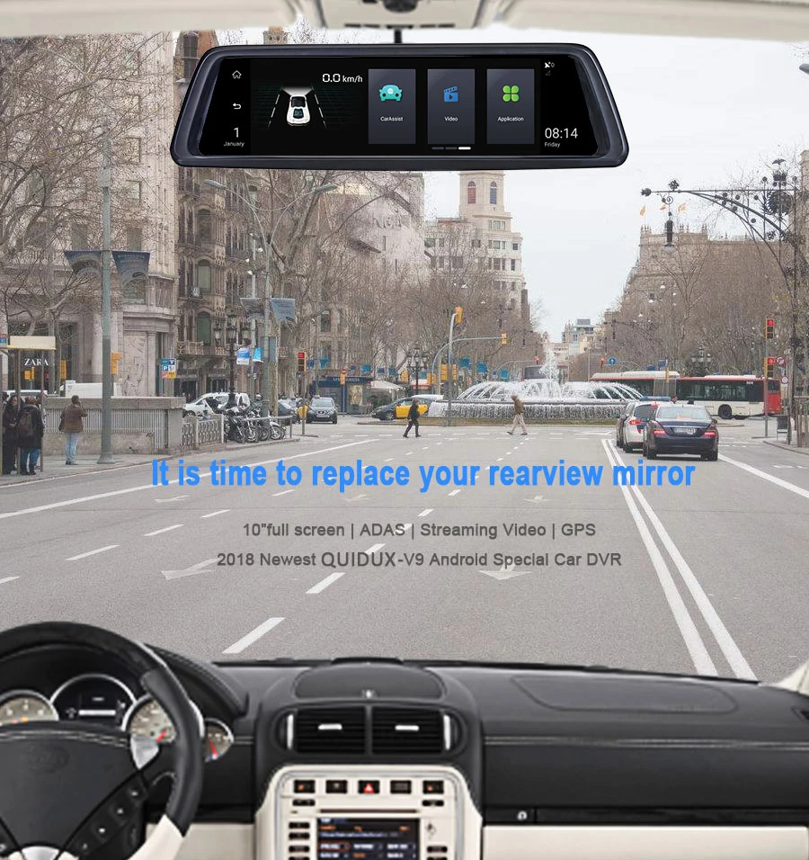 Bluavido 1" 4G Автомобильное зеркало заднего вида DVR Android gps навигация ADAS Full HD 1080P видео камера рекордер двойной объектив с кронштейном