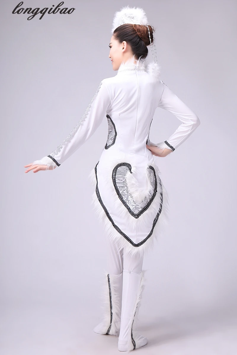 Новая одежда для взрослых танцев и выступлений с белой лисой (с крышкой обуви) TB7035