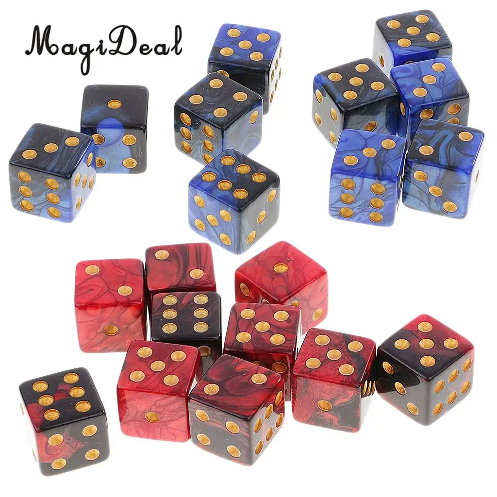 MagiDeal горячая распродажа 10 шт. пластиковые шестисторонние D6 кости цифровая