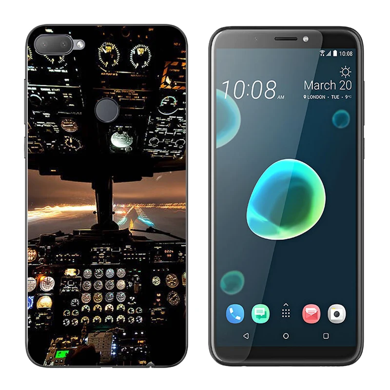 6.0inch for HTC Desire 12 Plus Clear Silicon 12+ Full Protective Shell Triangle Printing Luxury TPU Phone Case |