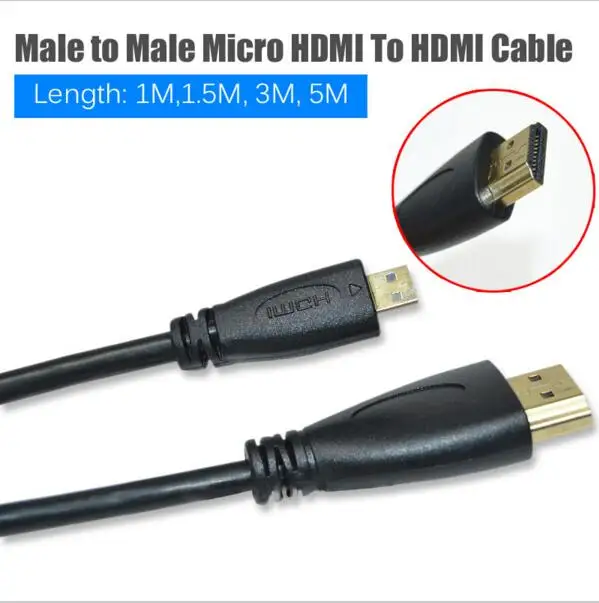 Высокоскоростной кабель-преобразователь 1 5 м штекер-штекер Micro HDMI m/M для