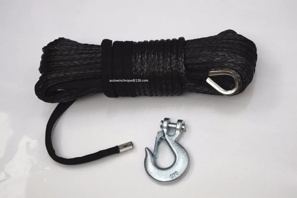 

Black 10mm*30m Electric Winch Rope& 3/8" Hook,Synthetic Winch Cable,Off-Road Rope,Plasma Winch Cable