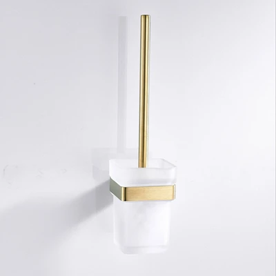 Toilet brush Hongdec роскошный настенный держатель из нержавеющей стали матовый золотой аксессуары для ванной комнаты держатель для полотенец набор для хранения - Цвет: Toilet brush