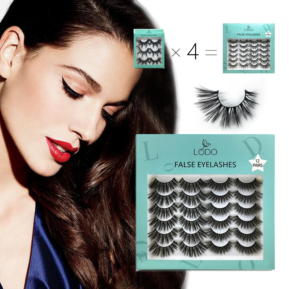 

New 3/7/12 Pairs 3D Mink Hair False Eyelashes Flower 25mm Lashes Thick Long Fluffy Handmade Mink Fashion Eyelash Makeup Tools