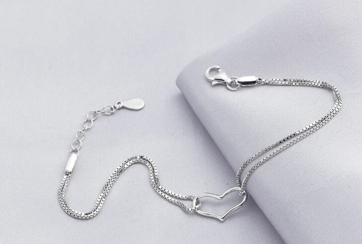 Silver Heart Bracelet 100% Guaranteed Real 925 Sterling with CZ | Украшения и аксессуары