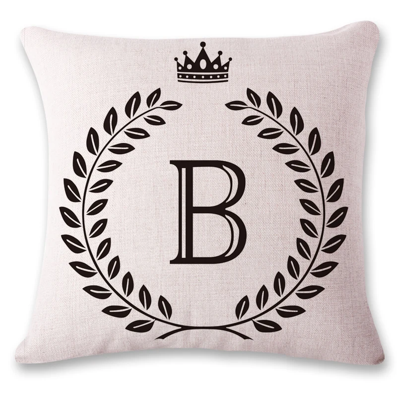 Подушка льняная с 26 буквами на английском языке для поддержки