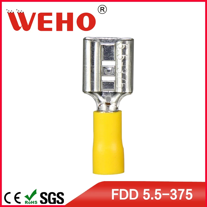 

FDD5.5-375 500pcs/pack free shipping FDD electrical fdd pvc copper female insulated crimp terminals