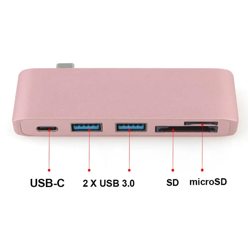 5 в 1 USB-C адаптер с 2 USB 3,0 портами Micro SD устройство для чтения памяти type-C USB 3,0 концентратор для нового Macbook Pro Air A1932/retina 12