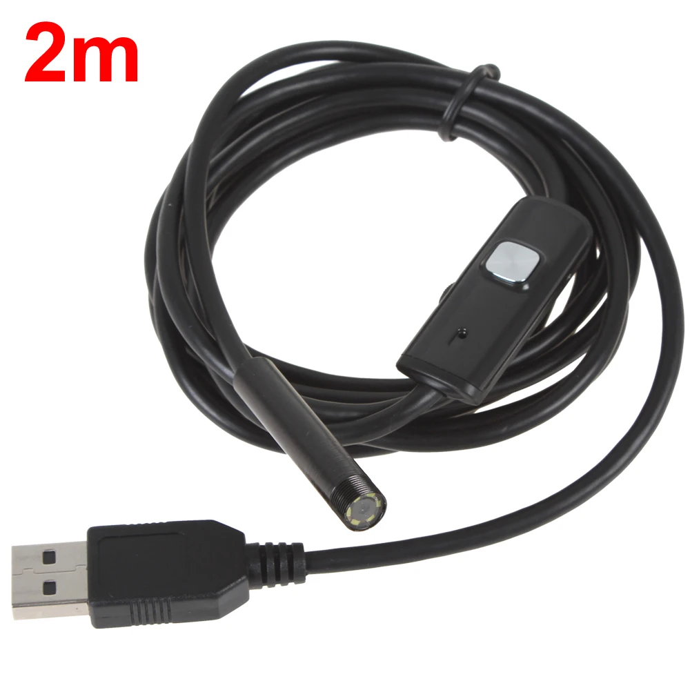 Antscope 2 м USB Камера эндоскопа Регулируемая Кнопка 6LED IP67 Водонепроницаемый сбоку
