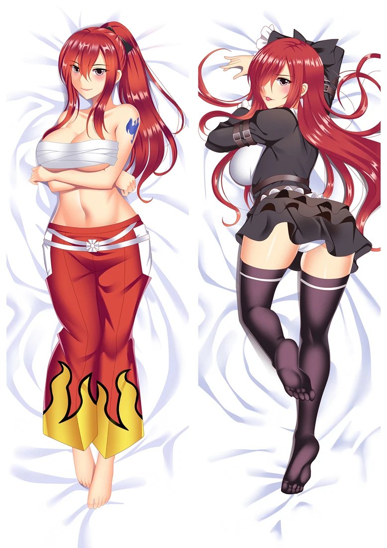

September update Anime FAIRY TAIL Natsu & Erza Scarlet & Lucy Heartfilia Dakimakura pillow cover case hugging Body pillowcases
