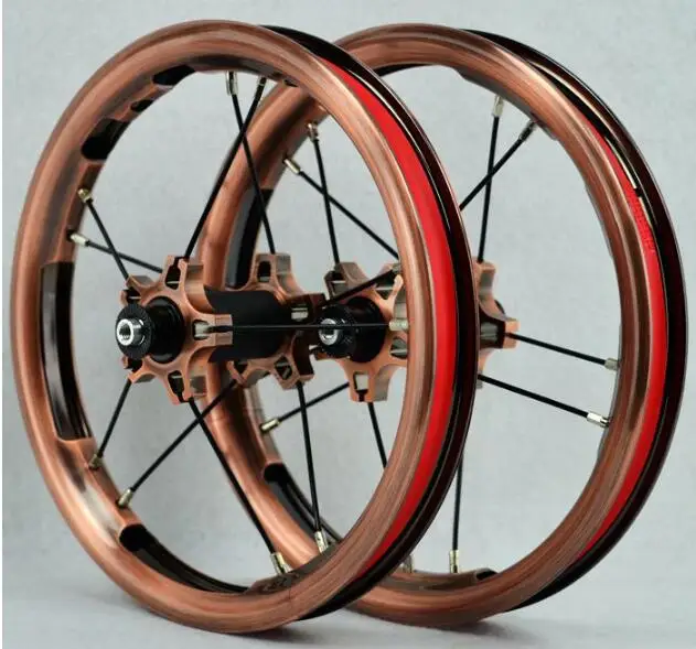 bronze 85mm or 95mm Колёса для раздвижного велосипеда, 12 дюймов, герметичный подшипник, BMX, для детей, балансирующая горка, колеса для велосипеда, 85 мм, 95 мм, BMX, обода, только 260 г - Цвет: bronze 85mm or 95mm
