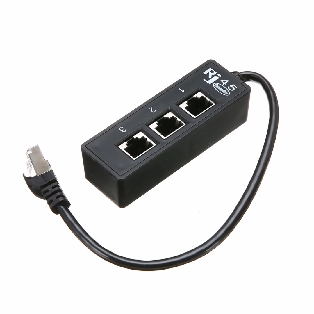 Mayitr от 1 до 3 гнезд Ethernet сетевой штекер к женскому кабелю черный LAN RJ45 разъем