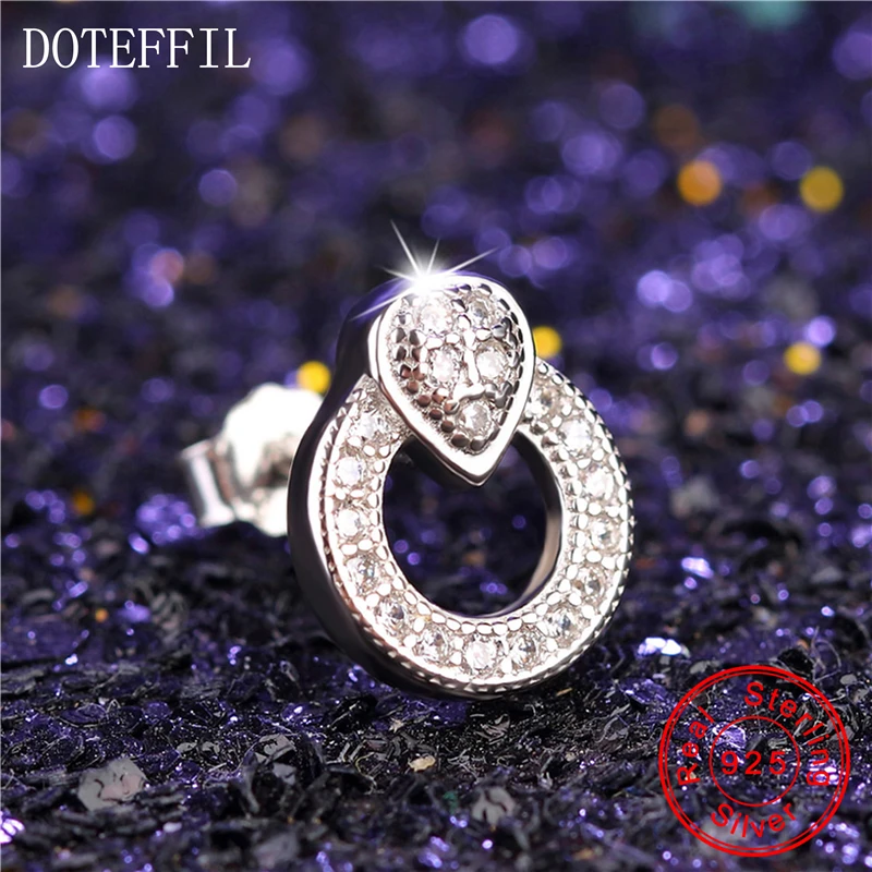 Женские серьги гвоздики из серебра 2020 пробы с фианитом|studs for women|crystal studfashion stud