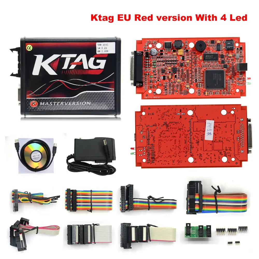 ktag red Горячая Распродажа! Новейший чип-тюнинг KESS V2 5,017 V2.47 Master ECU+ KTAG V2.25 7,020+ Galletto V54+ BDM Рамка+ BDM 100 Чип-тюнинговый инструмент - Цвет: ktag red