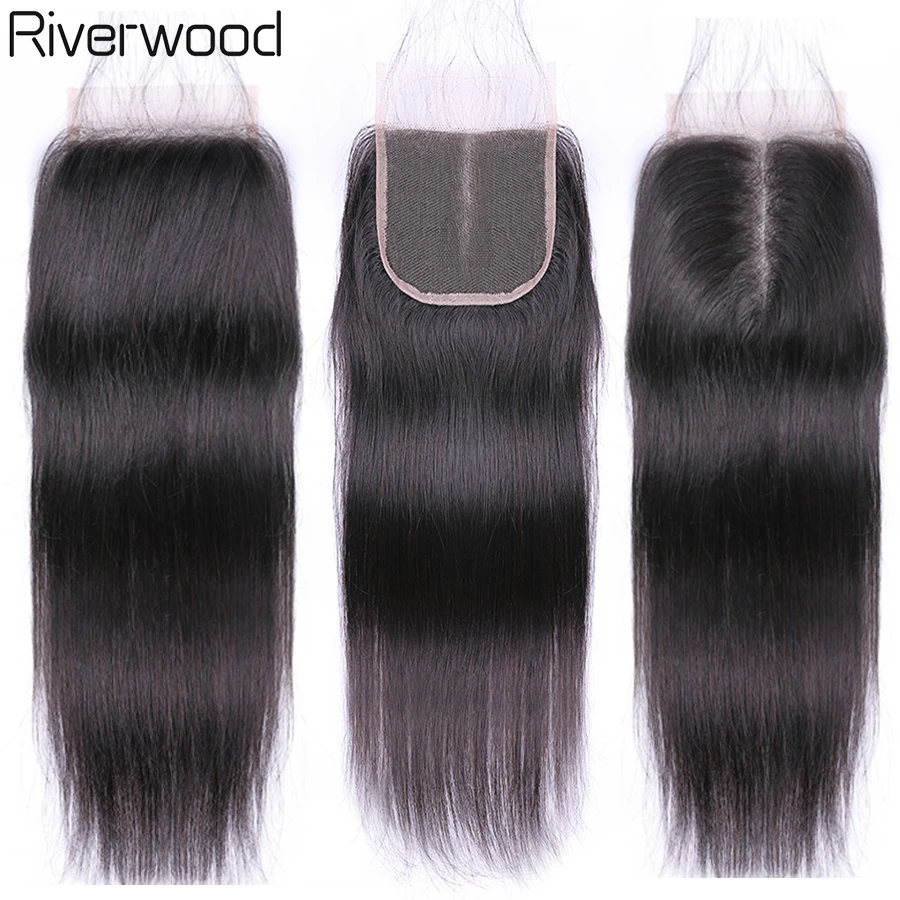 Бразильские пучки волос с закрытием прямые 100% Remy человеческие волосы плетение 3