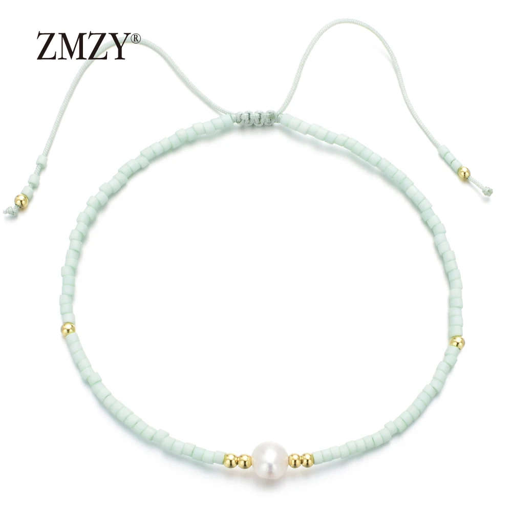 QQSL005-2 ZMZY ручной работы Регулируемые натуральные пресноводные жемчужные браслеты для женщин друзья Канатный браслет с подвесками простые ювелирные изделия оптом - Окраска металла: QQSL005-2