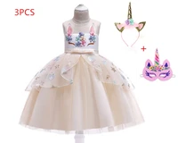 2019 unicorn party dress kids dresses for girls elsa costume cinderella dress children elegant girls princess dress